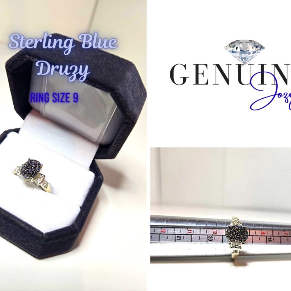 Sterling Silver Blue Druzy Ring